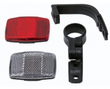 Комплект рефлекторов: передний белый/ задний красный +держатели