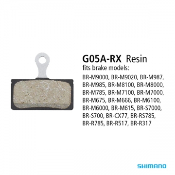 Гальмівні колодки G05A  XTR/XT/SLX/ALFINE/SHIMANO, полімер/resin
