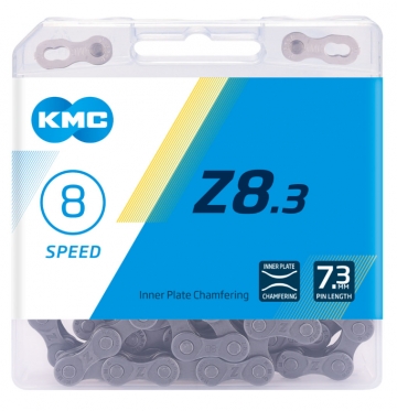 Ланцюг KMC Z8.3 7-8 швидкостей 116 ланок + замок срібний-сірий