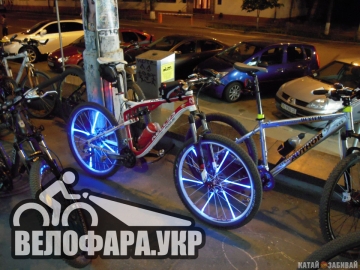 Велосипедное освещение синего цвета